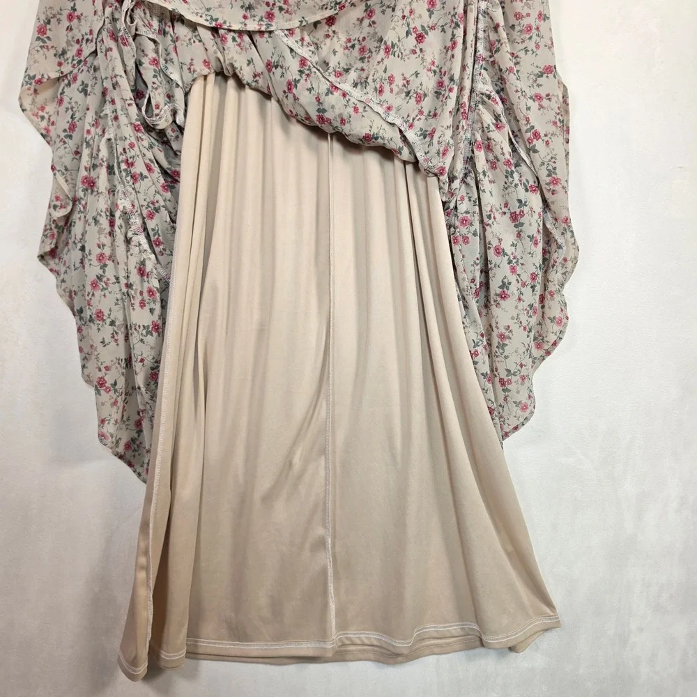 &merci Maxi Dress Womens L Tiered Floral Cottagecore Boho Prairie Romantic Smock